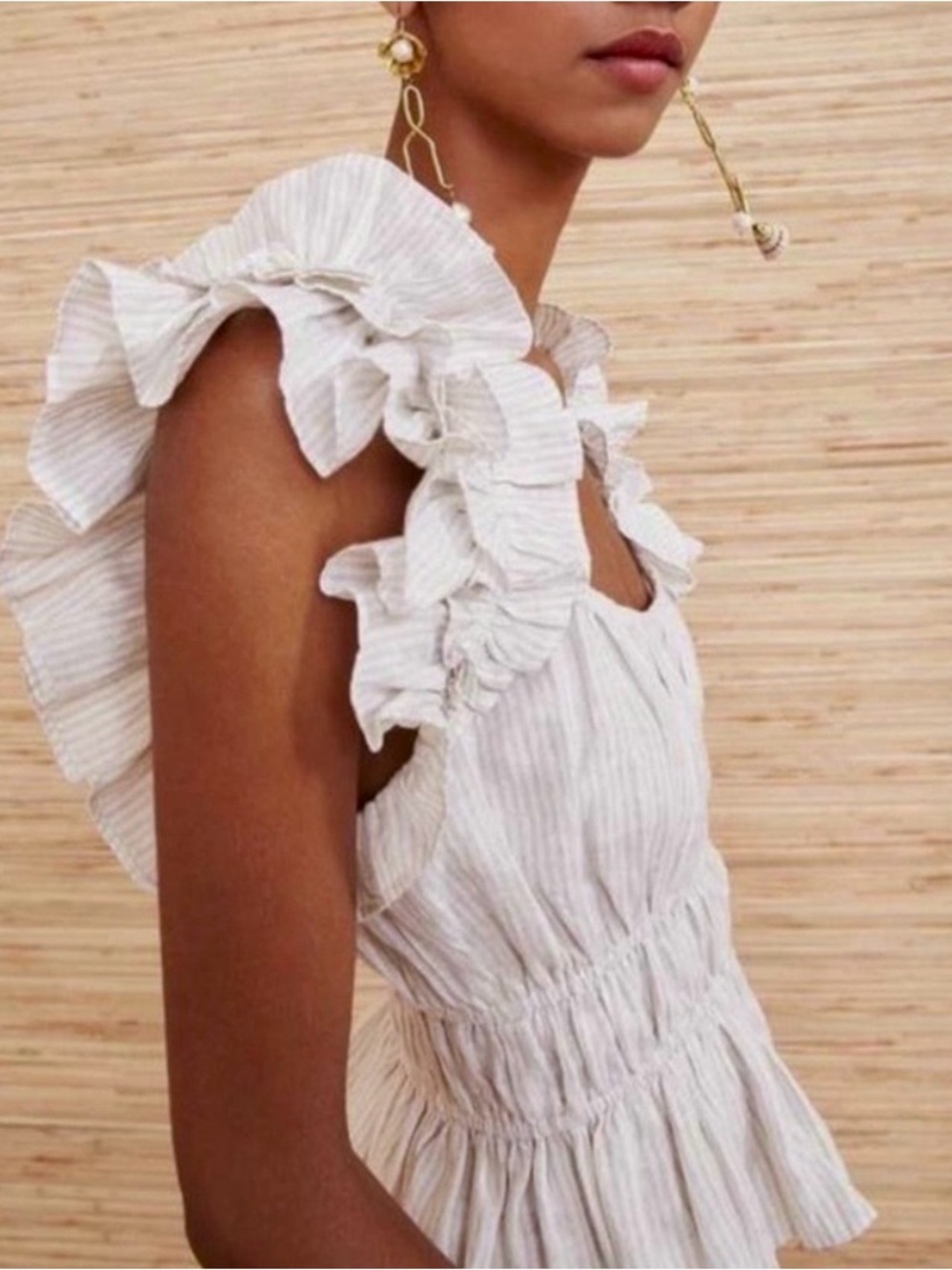 Ulla Johnson Linen Ruffled Peplum Blouse - Picture 5 of 13